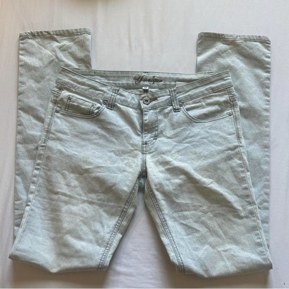 2000s Acid wash low rise jeans